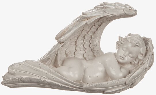 Ängel Sovande Poly 28cm från Different Design i gråton