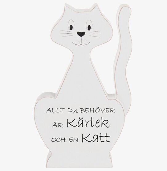 Stående Katt Med Text från Different Design, trädekoration