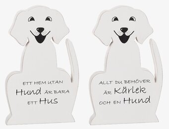 Bild av stiliserade hundfigurer med inspirerande text
