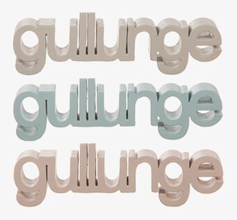 Bild av dekorativ textdesign i tre färgvariationer