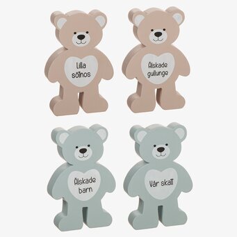Bild av charmiga björndekorationer med budskap