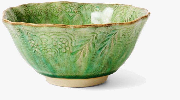 Skål Arabesque Seaweed från Sthål med gröna arabeskmönster