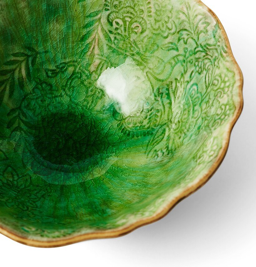 Skål Arabesque Seaweed från Sthål med gröna mönster