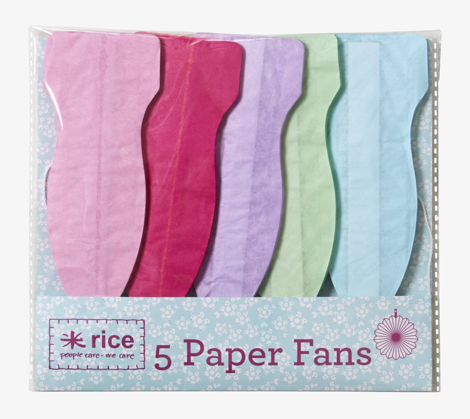 Mini Hanging Fans från Rice i färgglada nyanser och mönster