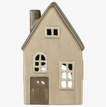 Bild av dekorativ ljuslykta i keramik, naturlig stil