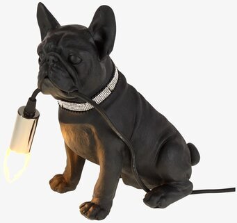 Bild av unik bordslampa formad som fransk bulldogg