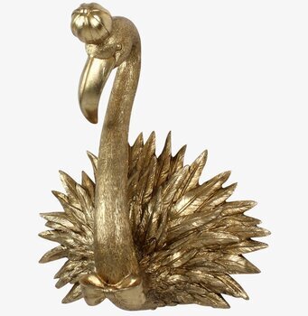 Bild av gyllene flamingoskulptur för väggdekoration