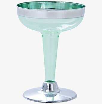 Bild av grönt champagneglas i plast med elegant design