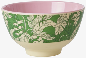 Foto av färgglad skål med naturinspirerat mönster