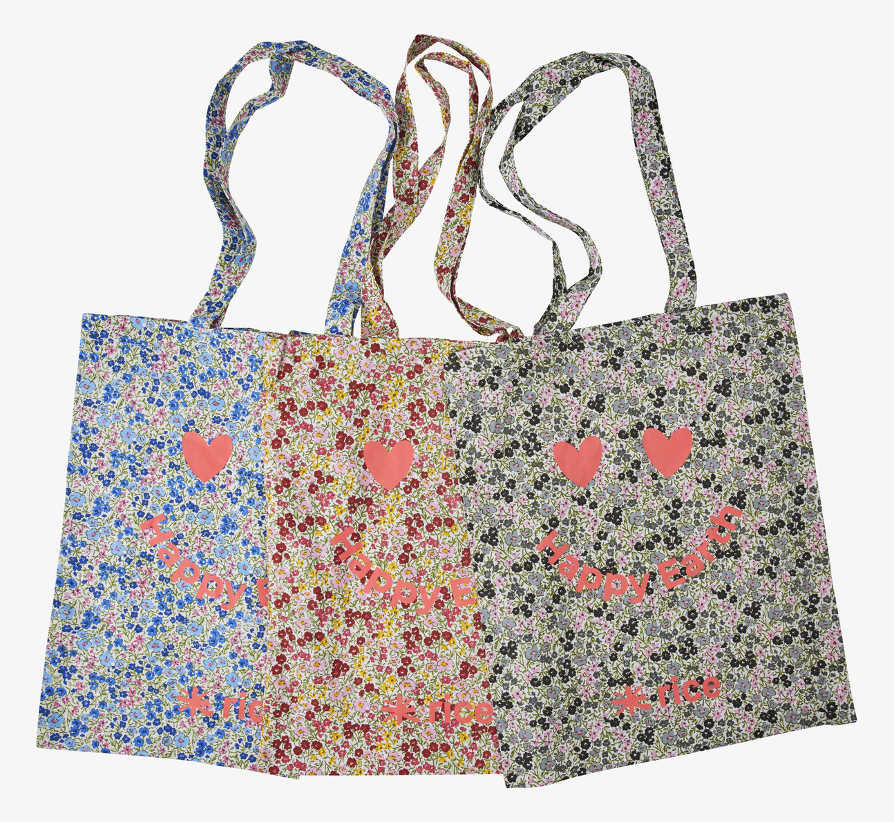 Tygväska Happy Earth Print från Rice med blommönster