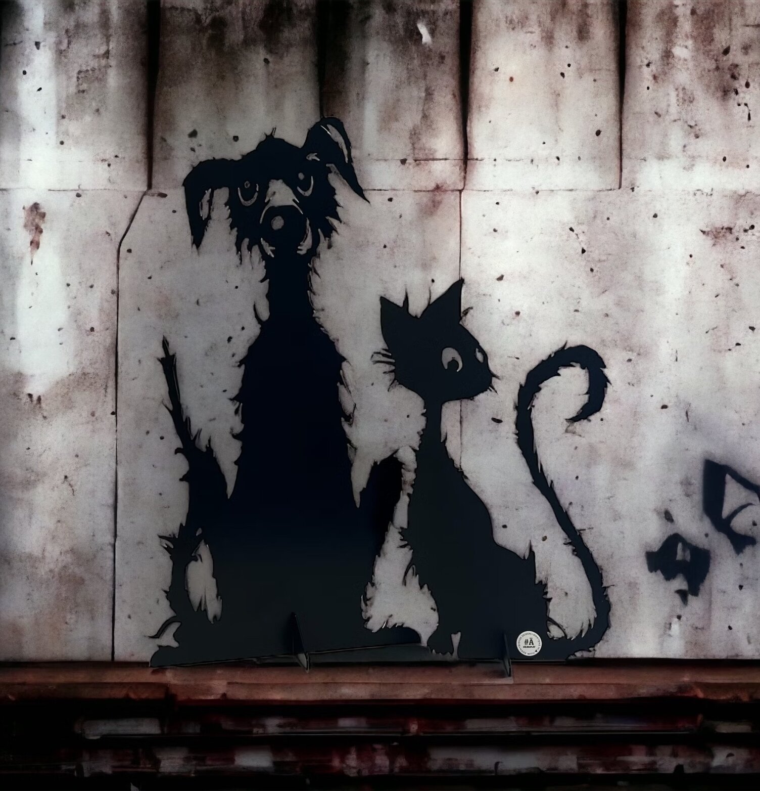 #ÄlskaPlåt Byrackan Svart av Älskaplåt: Hund och katt