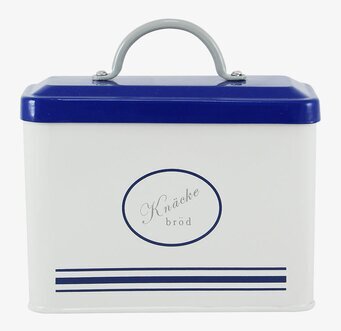 Foto av stilfull plåtburk för knäckebrödsförvaring