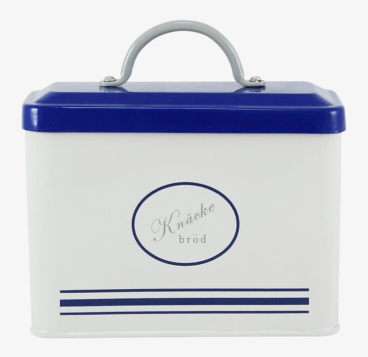 Foto av stilfull plåtburk för knäckebrödsförvaring