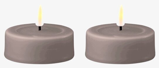 Stora Värmeljus LED Grå 2-Pack från Deluxe Homeart
