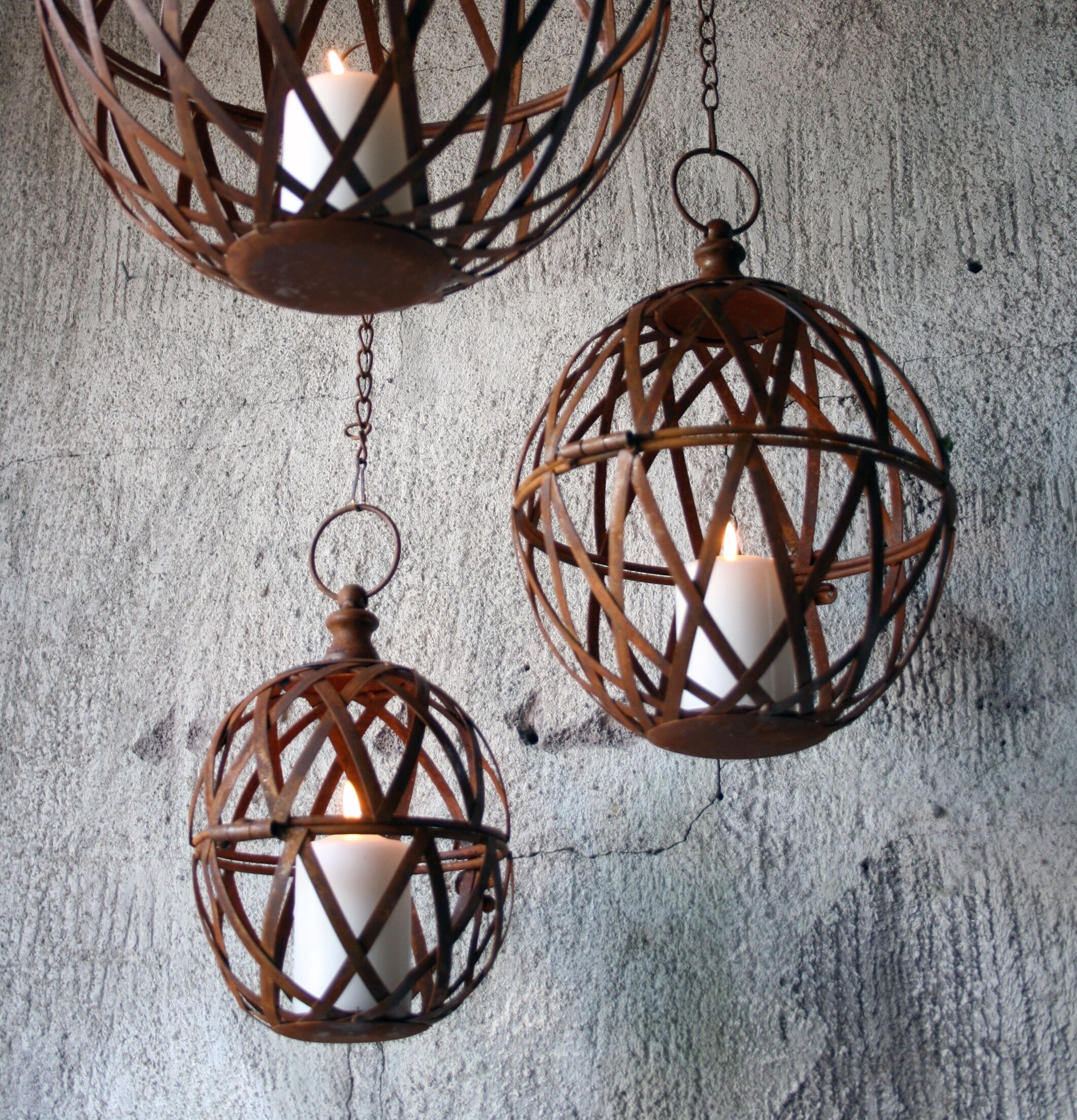 Hängande Ljus/Växtklot Set/3 Rost från Västanvinden