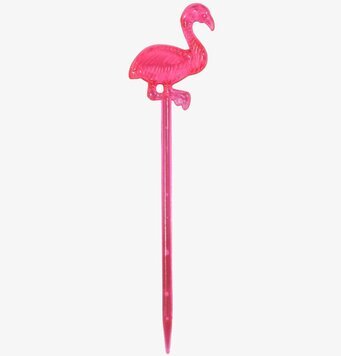 Bild av livlig flamingoformad cocktailpinne i rosa