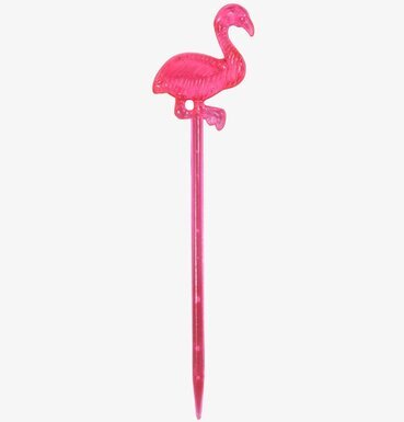 Bild av livlig flamingoformad cocktailpinne i rosa
