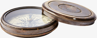 Bild av elegant antik kompass i mässing med patina