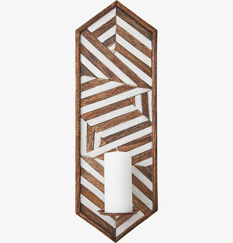 Bild av elegant väggljushållare i trä och mönster