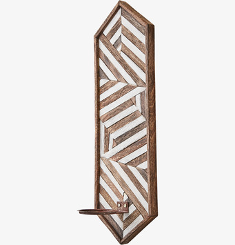 Bild av elegant väggljushållare i brunt och vitt