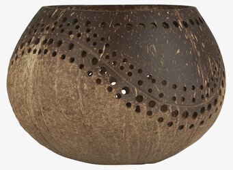 Bild av handgjord lykta i naturligt kokosnötsskal