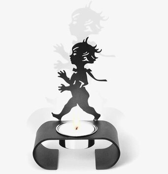 Bild av stilfull värmeljushållare i svart design