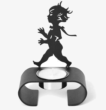 Foto av stilfull värmeljushållare i svart design