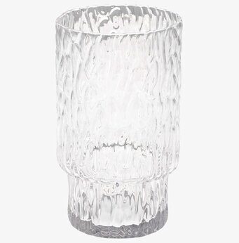 Bild av elegant glas med vågmönster och nordisk design