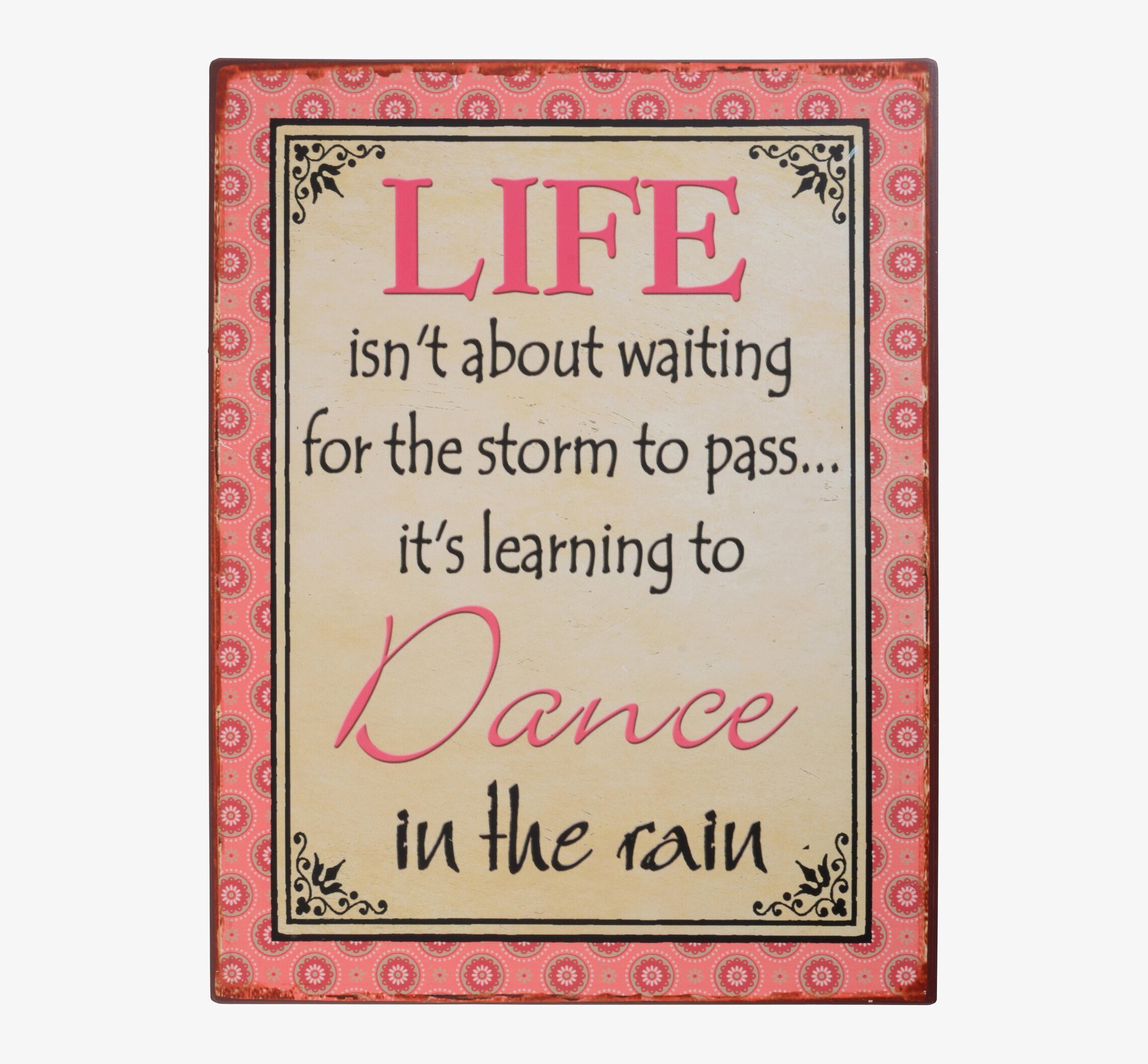 Bild av dekorativ plåtskylt med vintage och hemtrevlig stil