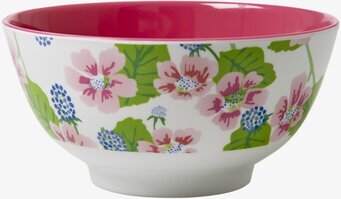 Bild av färgglad skål med blommönster och cerise insida