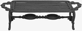 Bild av rektangulärt grytunderlägg i järn med handtag