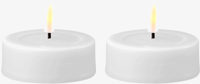 Stora Värmeljus LED Vit 2-Pack från Deluxe Homeart