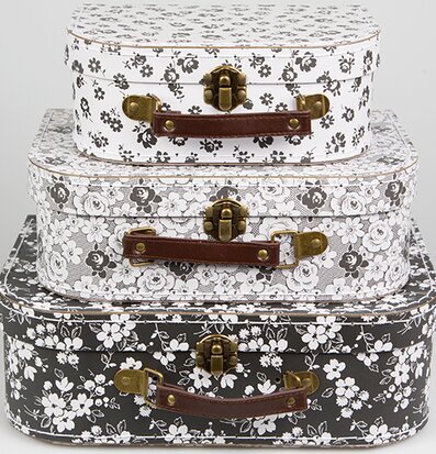 Bild av charmiga blommiga resväskor med retrodesign