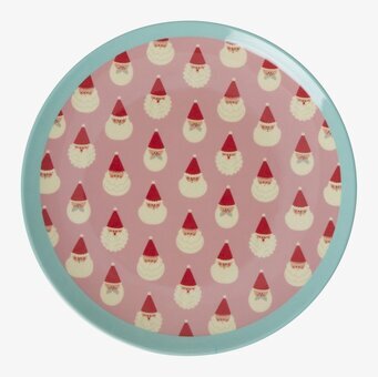 Bild av lekfull desserttallrik med jultomtemönster
