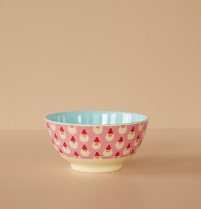 Bild av charmig skål med tomtemotiv och färgglad design