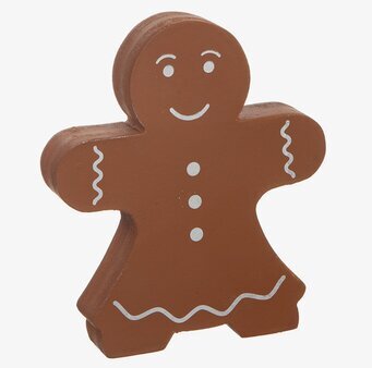 Bild av rustik pepparkaksfigur med vit dekorlinje