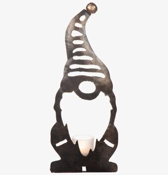 Bild av charmig tomte ljuslykta i hamrad plåt