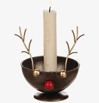 Bild av lekfull ljusstake med ren- och grandesign