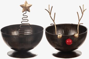 Bild av två unika skålar med julinspirerad design