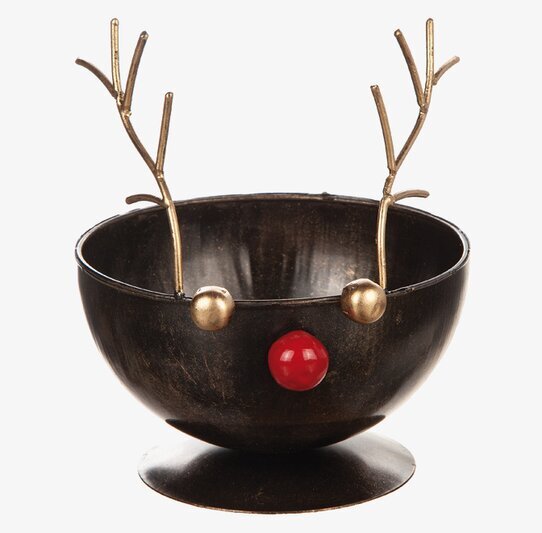 Skål Hamrad Plåt Ren/Gran från Different Design med renmotiv