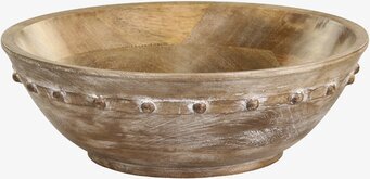 Foto av rustik skål i mangoträ med unik design