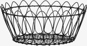 Bild av elegant svart trådkorg för stilren förvaring