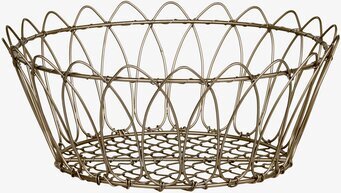 Bild av trådkorg i antik mässing för förvaring