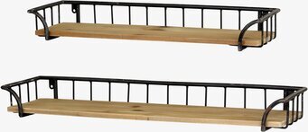 Bild av rustika vägghyllor med metall och trä