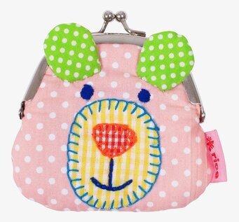 Bild av färgglad och lekfull börs med djurdesign