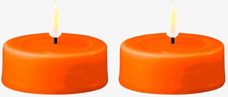 Stora Värmeljus LED Orange 2-Pack från Deluxe Homeart
