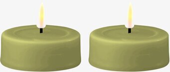 Bild av LED-värmeljus i olivgrön nyans för hemmet