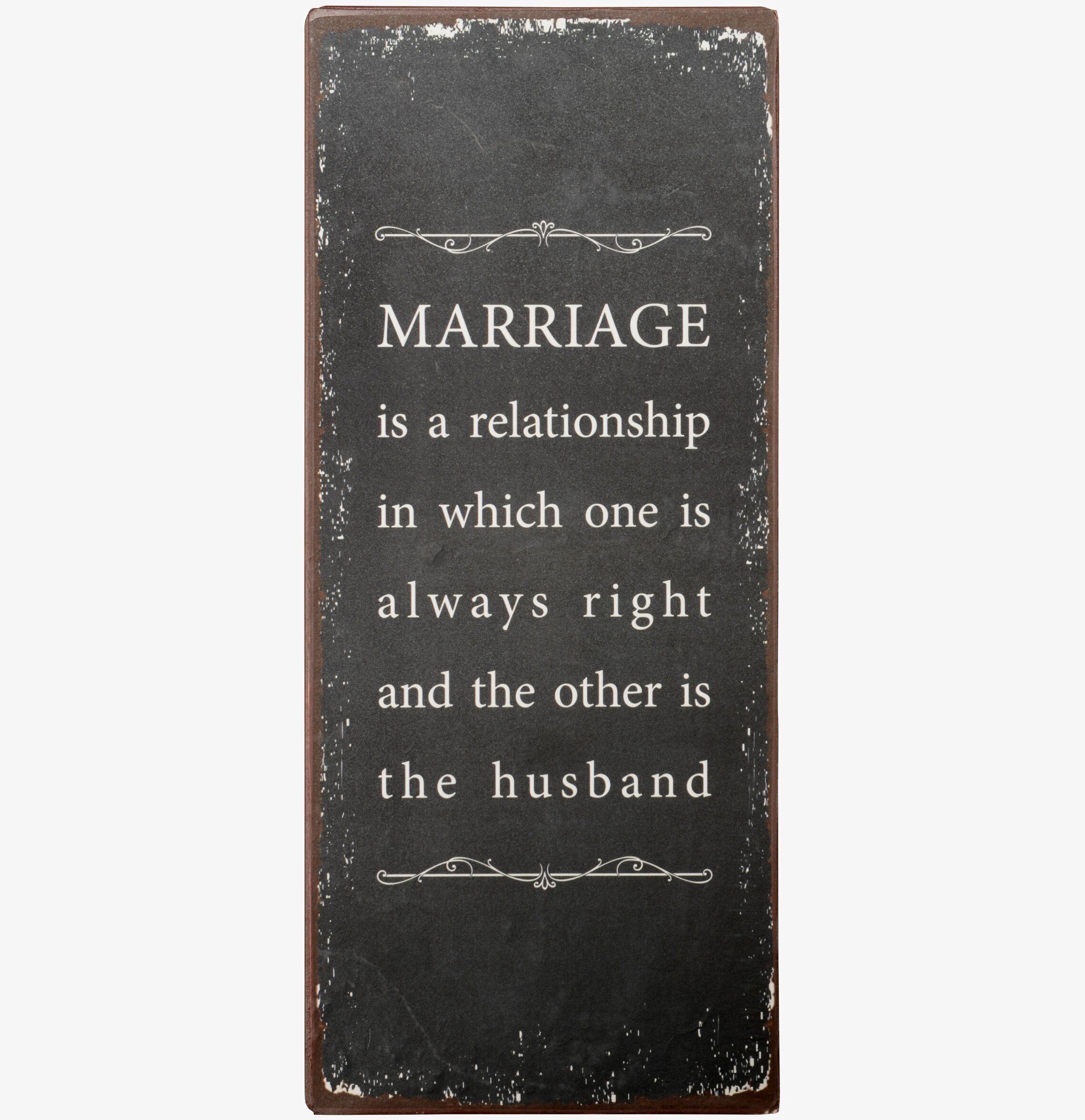 Plåtskylt Marriage Is A Relationship från IB Laursen