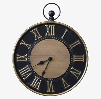Bild av stilren väggklocka i svart och guld design
