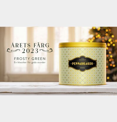 Bild av stilren burk i Frosty Green med julkänsla